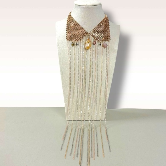 Free People Ariana Ost No Halo Body Chain NWT Necklace Fringe Bohemian Crystal - Picture 6 of 17